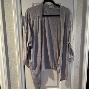 Joan Vass Heather Gray Knit Top